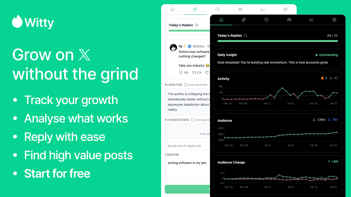 Witty - Grow on 𝕏 without the grind
